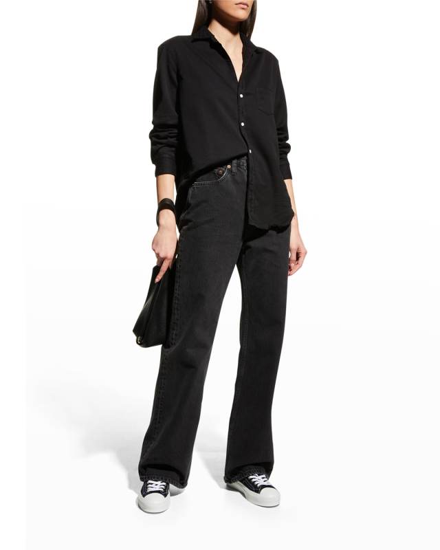 Eileen Raw-Edge Button-Front Shirt